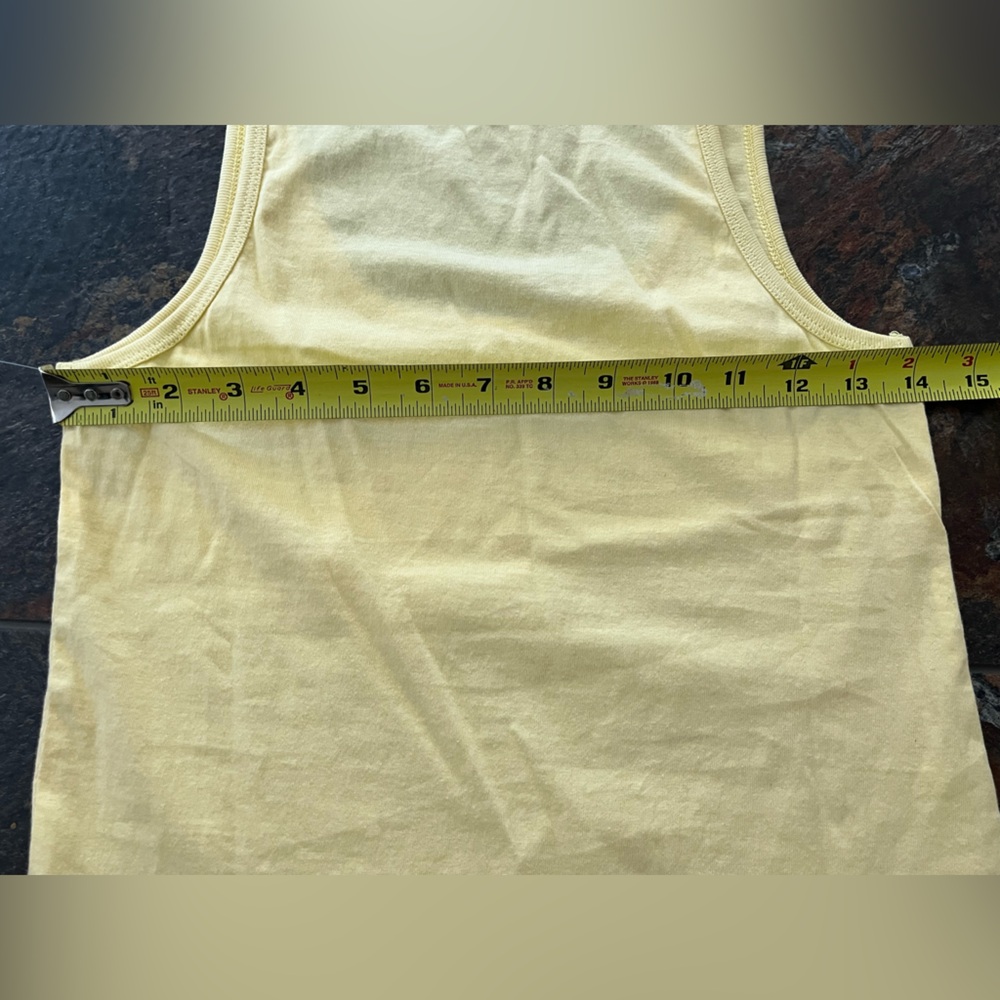 New women’s Hurley yellow pull over cotton silkscreen tank top. Size small - Picture 9 of 11